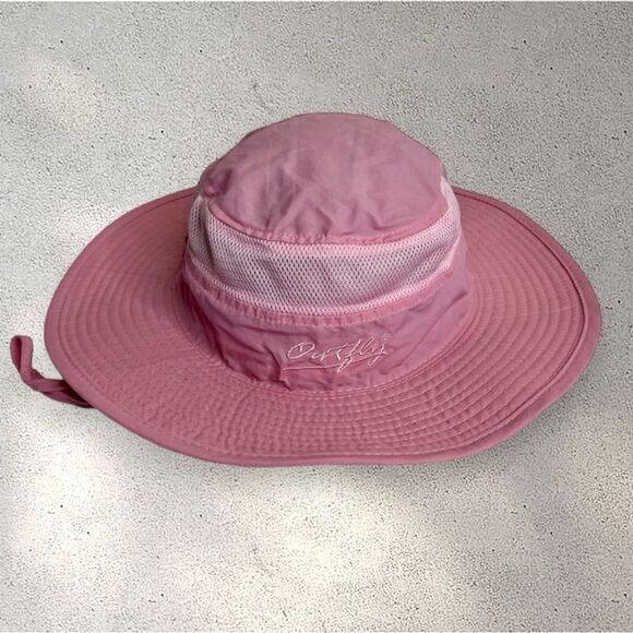 Outfly Sun Hat Pink UPF 50+ Wide Brim Lightweight Adjustable Breathable Fishing - Picture 1 of 12